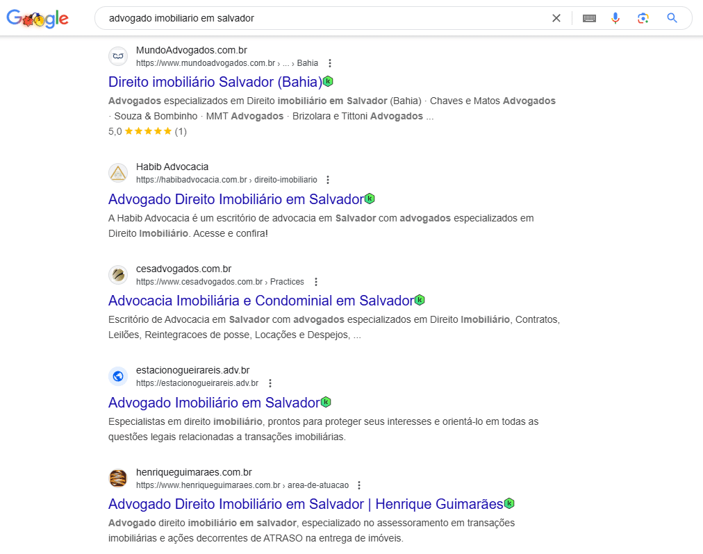 resultados de pesquisa do google onde é um exemplo claro de o que é seo