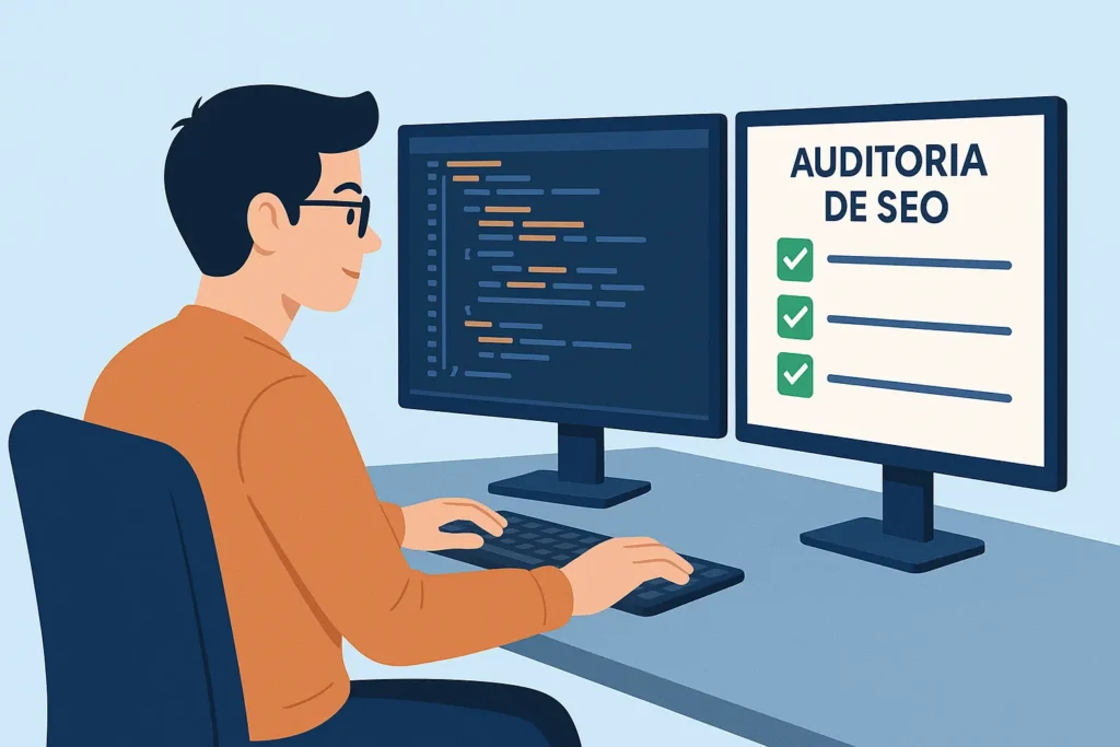 programador fazendo as implementações da auditoria de seo