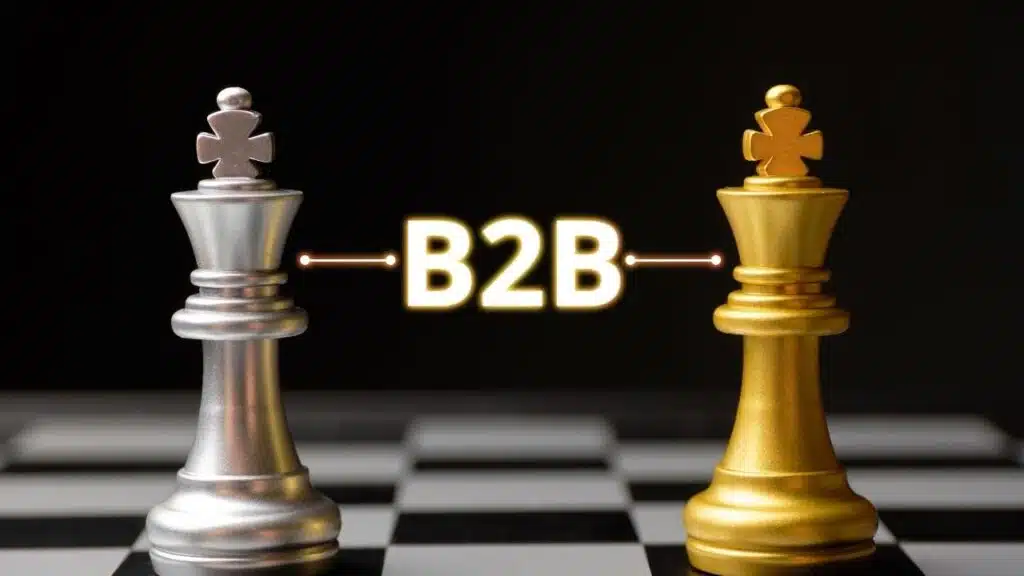 duas peças de xadrez se consolidando após a conquista de um novo cliente b2b