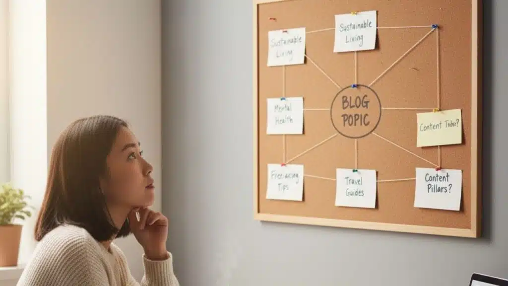 pessoa olhando e analisando qual será o próximo tema do seu artigo do blog