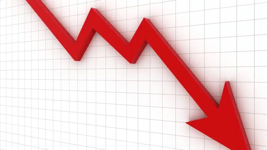 gráfico de queda de impressões, sessões e conversões orgânicas após contratar uma agência de seo ou consultoria de seo