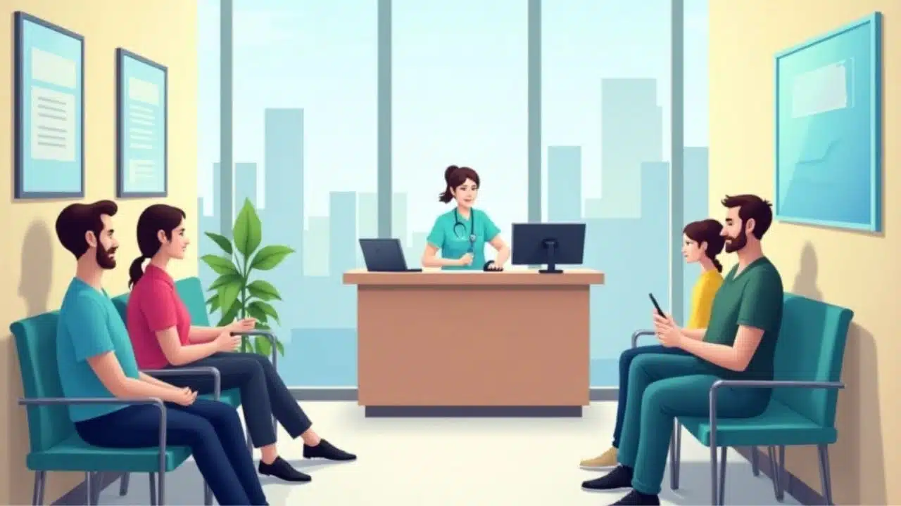 pacientes sentados em uma clínica que investiu em seo para médicos