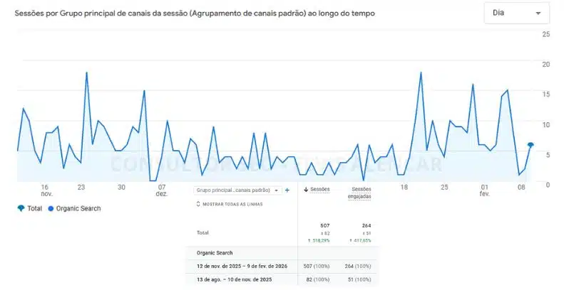 resultados vindo diretamente de origem orgânica após aplicar estratégias de seo para um site da alemanha